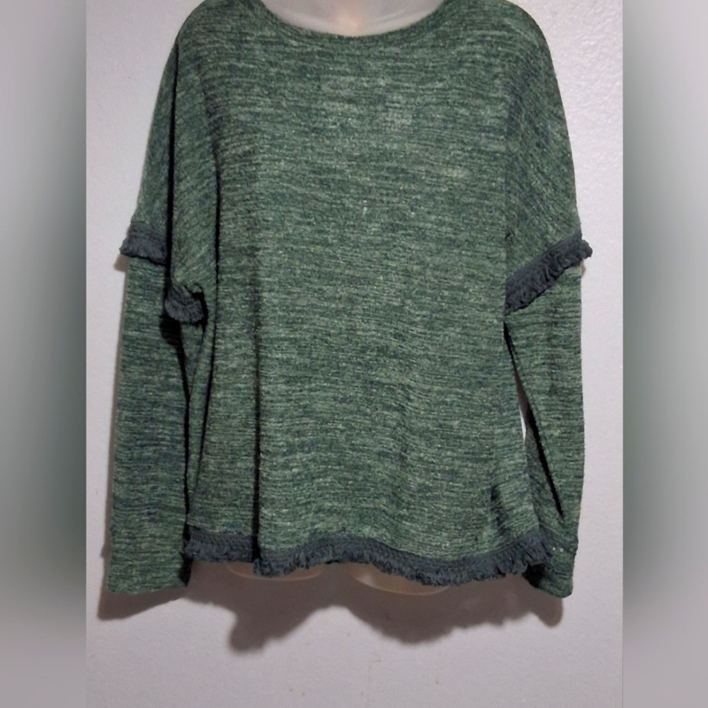 Knox Rose Green Sweater Cozy Knit Design - Picture 1 of 5